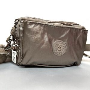 Kipling Metallic Belt Bag Crossbody Waist Pack NWT Monkey Keychain